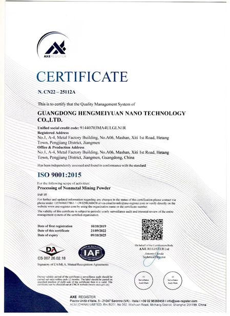 Китай Guangdong XiMi New Material Technology Co., Ltd Сертификаты